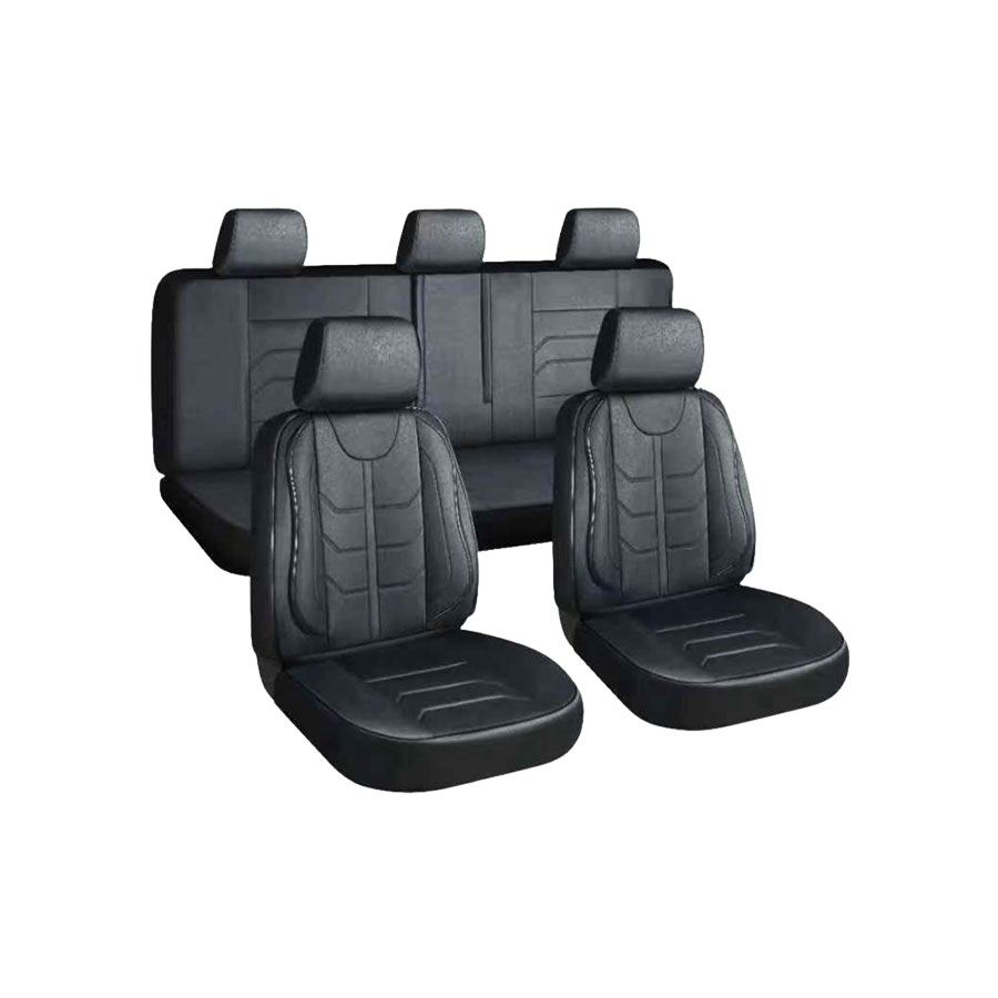 PU Leather Padded 10piece Seat Cover Set) (black) Autostyle