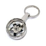 Keyring with Alloy Wheel Design (Silver)