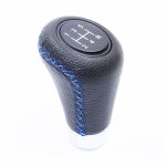 PU Leather Touch Black with BlueStitch Gearknob