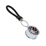 Hockenheim Alloy Wheel Keyring with Strap (chrome)