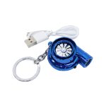 Turbocharger Cigarette Lighter Keyring with Turbo Sound - (Blue)