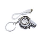Turbocharger Cigarette Lighter Keyring with Turbo Sound - (Chrome)
