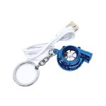 Turbocharger Keyring with USB Rechargeable Light & Sound (Blue)