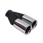 BSK 63mm Stainless Steel Street Style Twin Staggered Tailpipe