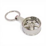 Keyring with Chrome Alloy Wheel Design