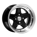 13" A-Line Assen 4/114 Black Machined Lip Alloy Wheels