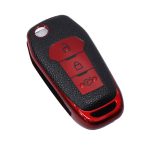 TPU Red & Black Leather Touch Key Cover for Ford Ranger (2 button)