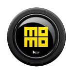 Momo HOHER10BLKYER Heritage Logo Gloss Black & Yellow Hooter Button