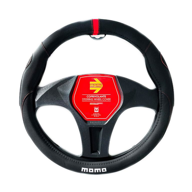 Momo SWC014BR Supergrip Black & Red PU Steering Wheel Cover Autostyle