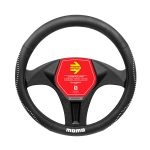 Momo SWC018BW Street Black & White PU Leather Steering Wheel Cover
