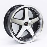 17" Racing Hart Ratzinger 4x100 & 4x108 Gloss Black Machine Face Wheels