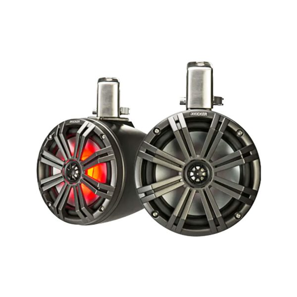 Kicker 45KMTC8W Marine 8" 300w/150rms Tower Pod Speakers with LED Lighting Autostyle