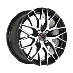 14" A-Line Matrix 4/100 Black Machine Face Alloy Wheels