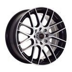 14" A-Line Octane 4/100 & 4/108 Black machine Face Alloy Wheels