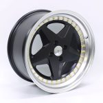 17" CW 7662 4/100 Black with Gold Stud Alloy Wheels