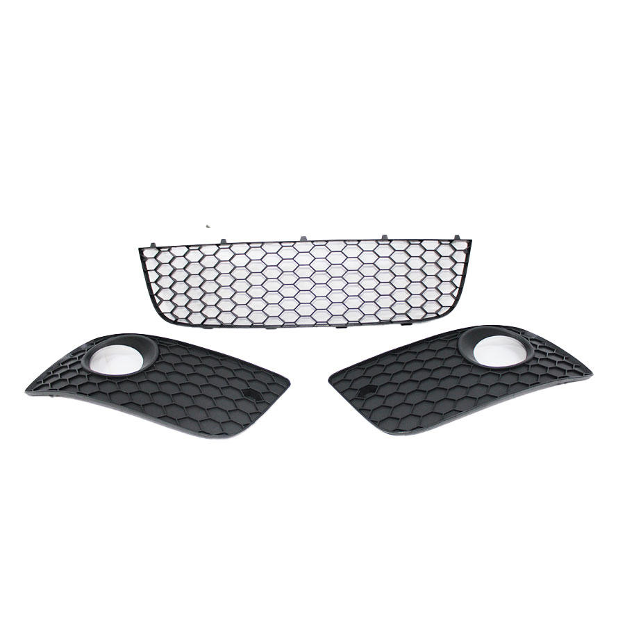 9PC Bumper Grille & Fog Light Kit For Toyota RAV4 2009-2012 Sport – Mesh Grilles, Fog Lamps, Brackets – Black/Chrome