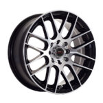 14" A-Line Octane 3/100 Black Machine Face Alloy Wheels
