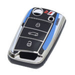 TPU Silicon Key Cover with WRC Black & Silver Design for VW Golf Mk7
