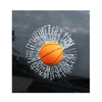 3D Simulation Basketball Window Crack Sticker Set