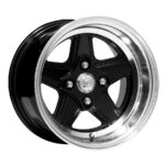 13" A-Line Assen 4/108 Black Machined Lip Alloy Wheels