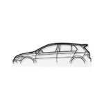 Steel Silhouette Wall Art - VW Golf Mk8 R-Line 1200X425X2MM