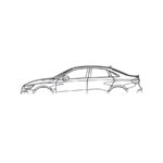 Steel Silhouette Wall Art - Audi RS3 Sedan 1700X600X2MM