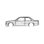 Steel Silhouette Wall Art - Bmw E30 325is 600X215X2MM