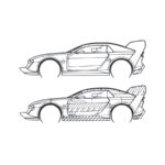 Steel Silhouette Wall Art - Audi E-Tron 600X215X2MM