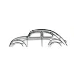 Steel Silhouette Wall Art - VW Beetle 600X215X2MM