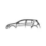 Steel Silhouette Wall Art - VW Golf Mk7 600X215X2MM