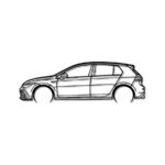 Steel Silhouette Wall Art - VW Golf Mk8 600X215X2MM