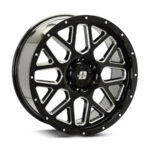 20" SSW S357 Vegas 6/139.7 106.1 CB Black with Silver Trim Alloy Wheels