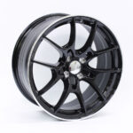 17" AC WC001 4/100 Gloss Black Machined Lip Alloy Wheels