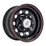14" A-Line Mod 6/139 Satin black with Red Stripe Alloy Wheels