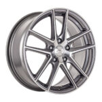 14" A-Line Victory 5/100 Gunmetal Machine Face Alloy Wheels