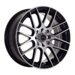 15" A-Line Octane 4/100 & 4/108 Black Machine Face Alloy Wheels