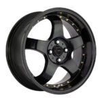 17" A-Line Nebula 4/100 Silk Black with Gold Rivets Alloy Wheels