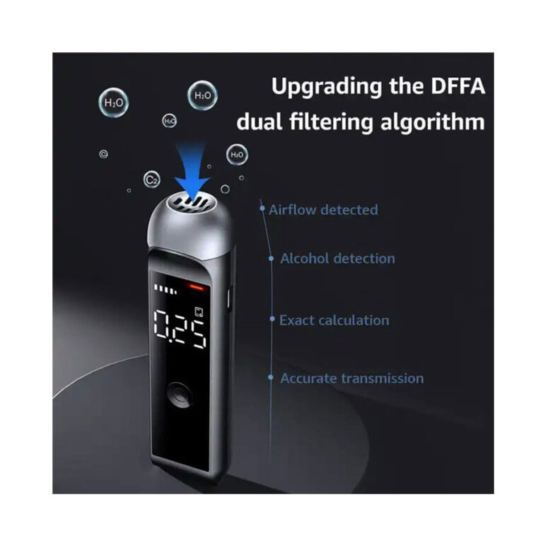 Portable Alcohol Tester HighAccuracy LCD NonContact Breathalyzer (peach) Autostyle