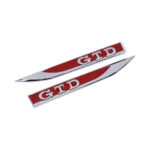 GTi Fender Badges - Chrome & Red (14x1.5cm)