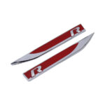R-Line Red & Chrome Fender Badges (14x2cm)