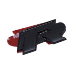 R Matt Black & Red Grille Badge