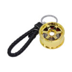 JDF Alloy WWheel & Disc Keyring with Strap (Gold)