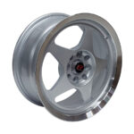 15" GR5868F 4/100 & 4/108 Silver Machine Lip Alloy Wheels