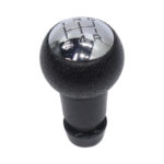 Leather Touch 5 Speed Gearknob with Silver Face (for Citroen/Peugeot)