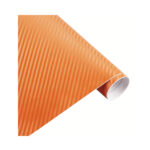 3D Carbon Fibre Vinyl Wrap Strip - 127x10cm (Orange)