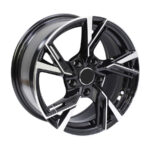 15" GR151065 5/112 Black Machine Face Alloy Wheels