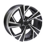 15" GR152007 4/100 Black Machine Face Alloy Wheels