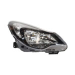 Replacement Headlight for Opel Corsa 2011-2015 Black w/socket (RHS)