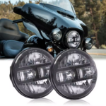 LED360 5.75" King Kong LED Headlight with DRL for Harley Davidson (Black Trim)