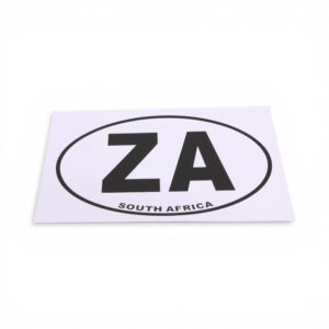 Oval ZA South Africa Black & White Vinyl Sticker - 12x6cm